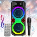 Фото 2 — Колонка портативна Bluetooth 2х8", провідний мікрофон, RGB підсвітка, ZQS8275, 40W
