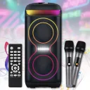 Фото 2 — Колонка портативна Bluetooth ZXX-5505, 2х6.5", 40W, з 2 бездротовими мікрофонами та LED підсвіткою