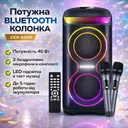 Фото 1 — Колонка портативна Bluetooth ZXX-5505, 2х6.5", 40W, з 2 бездротовими мікрофонами та LED підсвіткою