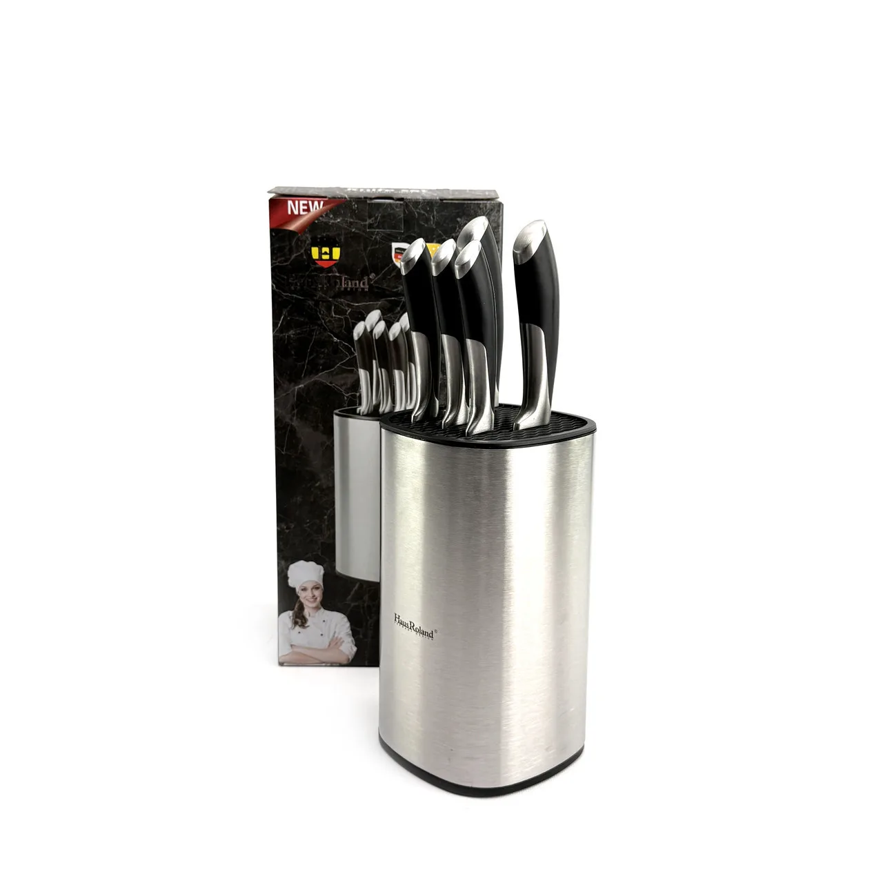 Knife Set Haus Roland HR628-1, 6 pieces with steel stand, silver