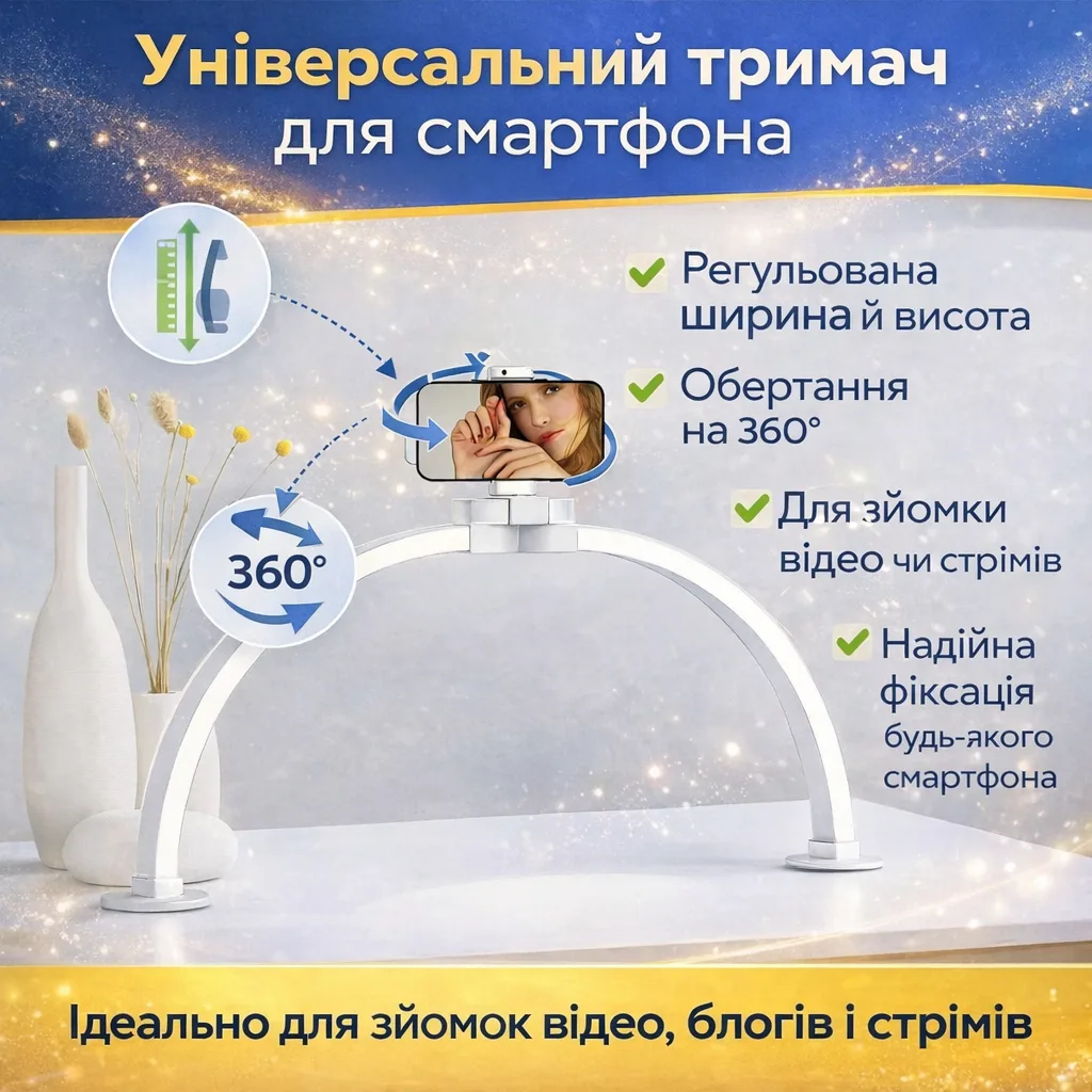 Настільна LED лампа F-686 для манікюру та nail-майстрів, 47×4.5×30 см, 220V