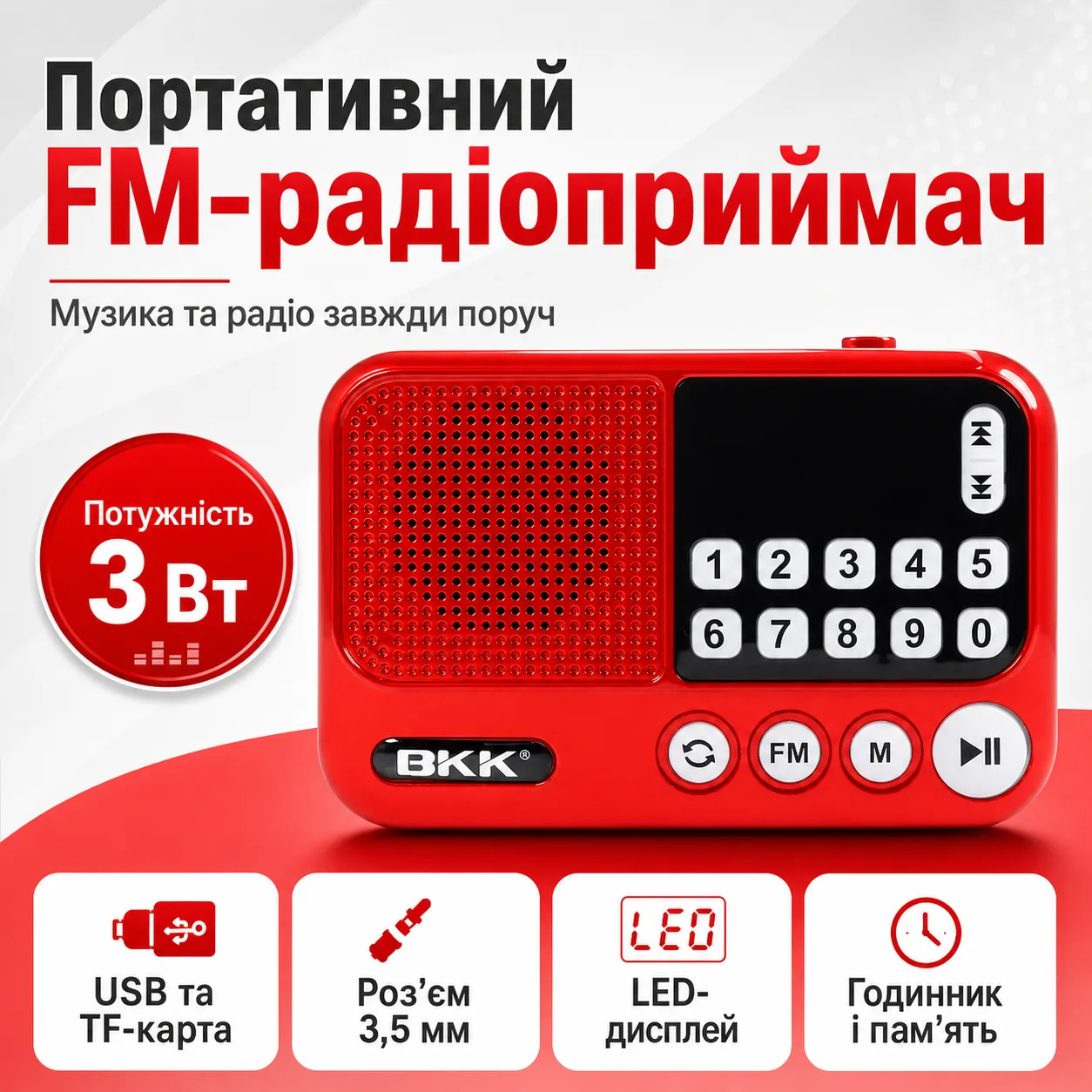 Радіоприймач BKK S99, USB/MP3