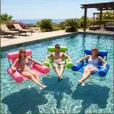 Photo 5 — Inflatable swim mattress 120x70 cm, pink/blue/green