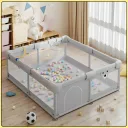 Photo 3 — Kids' playpen 120x120x65 cm, with holder rings and mesh walls