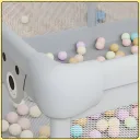 Photo 6 — Kids' playpen 120x120x65 cm, with holder rings and mesh walls
