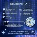 Фото 2 — Новорічна гірлянда-штора 2х2 м на прозорому дроті від мережі, синя