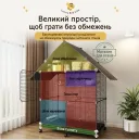 Фото 5 — Велика металева клітка для птахів 74×37×152 см, на колесах, з дахом та іграшками