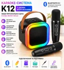 Фото 1 — Караоке-система K12 з двома мікрофонами, Bluetooth, чорна