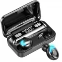 Photo 2 — F9 wireless Bluetooth earbuds with charging case and display, black