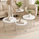 Photo 2 — Set of 4 round coffee tables, 45x45 cm, white