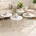Photo 4 — Set of 4 round coffee tables, 45x45 cm, white