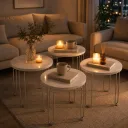 Photo 5 — Set of 4 round coffee tables, 45x45 cm, white