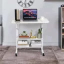 Фото 4 — Стіл комп'ютерний на колесах з регулюванням висоти Laptop Table 60×40, білий