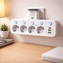 Фото 4 — Мережевий адаптер 8625UL з ночником, 4 розетки + USB + Type-C (17559/MG), білий
