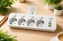 Фото 5 — Мережевий адаптер 8625UL з ночником, 4 розетки + USB + Type-C (17559/MG), білий
