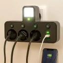 Фото 2 — Мережевий фільтр-подовжувач AND 5378, 3 розетки, USB, Type-C, чорний