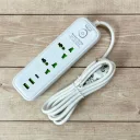 Фото 3 — Сітьовий фільтр живлення 2 м, 2 розетки + 2хUSB + 1хType-C, 2500Вт, WL-4 / Подовжувач з вимикачем