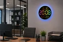 Фото 4 — Годинник настінний 6695R / Настінний годинник круглий RGB з пультом / Календар, температура, вологість