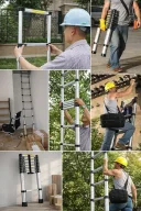 Photo 6 — Telescopic ladder 4.7 m aluminum folding up to 150 kg with anti-slip steps and supports