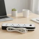 Фото 2 — Сетевой удлинитель-разветвитель 3 розетки с USB Type-C, 2м, WL-7, Белый / Удлинитель с USB портами / Сетевой фильтр