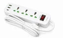 Фото 3 — Мережевий фільтр-подовжувач AN WL-5 на 3 універсальні розетки та 3 USB-порти з кнопкою включення, білий