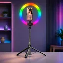 Фото 6 — Селфі-палиця з кільцевою RGB LED-лампою та функцією AI-авто-відстеження / Штатив P100 з Bluetooth 5.2 Type-C