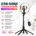 Фото 1 — Селфі-палиця з кільцевою LED-лампою та функцією AI-авто-відстеження / Штатив P225Q 2,2м з Bluetooth 5.2 Type-C