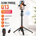 Photo 1 — Selfie tripod Q13 with LED light / Tripod with AI face auto-tracking / Smart phone tripod up to 180 cm