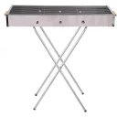 Фото 3 — Переносний мангал з решіткою 80х78х30см, BARBECUE TRAY 770SS, Срібний / Барбекюшниця / Складаний мангал барбекю