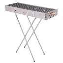 Фото 4 — Переносний мангал з решіткою 80х78х30см, BARBECUE TRAY 770SS, Срібний / Барбекюшниця / Складаний мангал барбекю