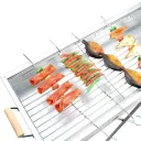 Фото 6 — Переносний мангал з решіткою 80х78х30см, BARBECUE TRAY 770SS, Срібний / Барбекюшниця / Складаний мангал барбекю
