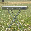 Фото 2 — Переносний мангал з решіткою 80х78х30см, BARBECUE TRAY 770SS, Срібний / Барбекюшниця / Складаний мангал барбекю