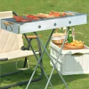 Фото 2 — Складаний мангал переносний 70х70х30см, BARBECUE TRAY 770T, Срібний