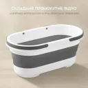 Photo 5 — Folding silicone bucket for cleaning and laundry Barrel LY-630 15 L with handles and wheels, for wide mop, grey