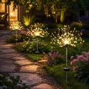 Фото 5 — Садовий світильник на сонячній батареї Кульбабка, 120 LED, Жовтий / Вуличний фонар газонний / Декоративний світильник для саду