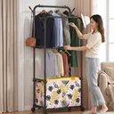 Photo 5 — Floor coat rack, on wheels, 69x58.5x38.5 cm, Black / Rack on wheels / Clothes stand