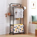 Photo 3 — Floor coat rack, on wheels, 69x58.5x38.5 cm, Black / Rack on wheels / Clothes stand