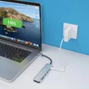 Фото 5 — USB хаб 7в1, Type-C to HDMI + SD + TF + 3хUSB + PD, Сірий / USB розгалужувач для ноутбука / ЮСБ хаб