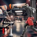 Photo 6 — Punching bag with reacting ball on stand for boxing, wobbler