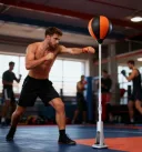 Photo 2 — Punching bag with reacting ball on stand for boxing, wobbler