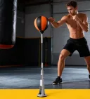 Photo 3 — Punching bag with reacting ball on stand for boxing, wobbler
