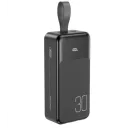 Фото 3 — Power bank XO PR250 30000 mAh PD20W+QC22.5W з швидкою зарядкою, дисплеєм і кабелями Black
