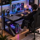 Фото 4 — Серый компьютерный стол Dash S12 120×60×72,5 см