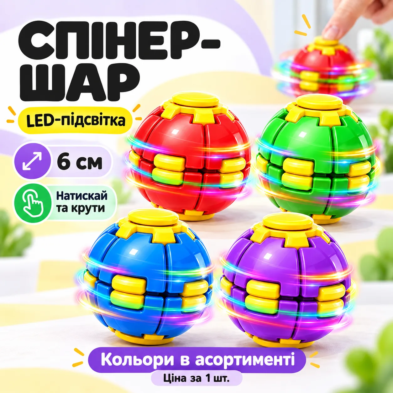 Игрушка спинер  (RDF-1303) (Светящийся)