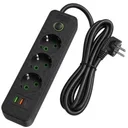 Фото 3 — Удлинитель 3 розетки с USB Type C 2 м 2500 Вт