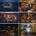 Фото 5 — Гирлянда с ретро лампочками на солнечной батарее, 5м, 10 лампочек, Теплый белый / Уличная гирлянда ретро
