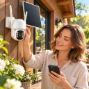 Фото 3 — Wi-Fi камера видеонаблюдения с солнечной панелью, PTZ, 822X, Белый / Вайфай камера / Видеокамера для дома / Камера наблюдения