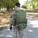 Фото 3 — Рюкзак тактический с подсумками на 55 л (55х40х25 см), B08, Олива / Мужской туристический рюкзак
