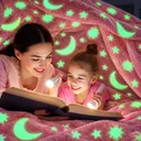 Фото 2 — Плед со светящимися в темноте HMD Magic Luminous 120×150 см, розовый