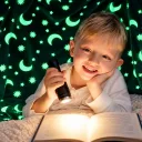 Фото 2 — Плюшевый плед светящийся в темноте HMD Magic Luminous 120×150 см серый